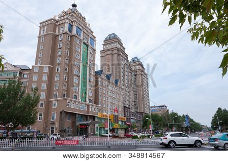 China, Heihe, July 2019: Streets Of The Chinese City Of Heihe In The Summer