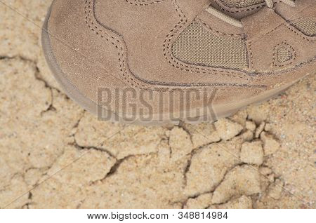 Brand New Suede And Nylon Beige Tan Camo Military Tactical Desert Combat Boot, Arid Dried Soil And S