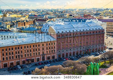 Panoramic View From The Roof Of St. Isaac's Cathedral. Saint Petersburg. Russia.