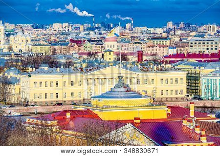 Panoramic View From The Roof Of St. Isaac's Cathedral. Saint Petersburg. Russia.