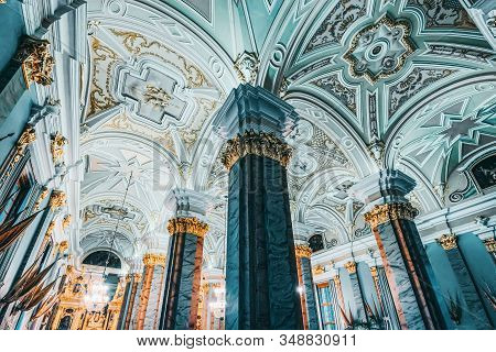 Peter And Paul Fortress Inside, The Tombs Of The Russian Tsars. Saint Petersburg.