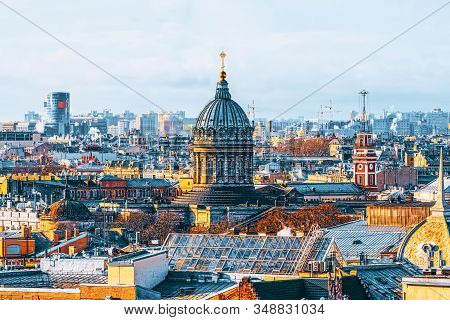Panoramic View From The Roof Of St. Isaac's Cathedral. Saint Petersburg. Russia.