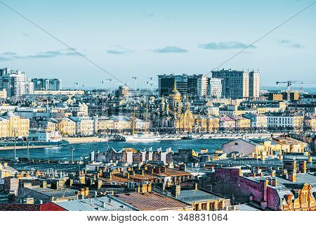Panoramic View From The Roof Of St. Isaac's Cathedral. Saint Petersburg. Russia.
