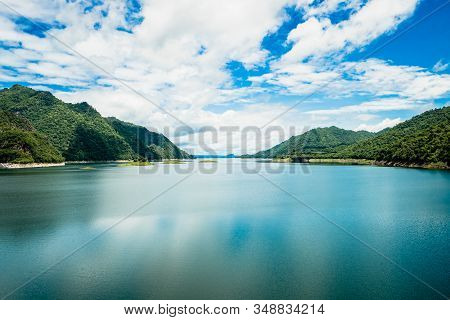 Beautiful Nature Scenic Landscape With Mountain Range Clear View On Blue Sky In The Morning At Vajir