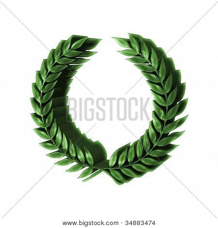 3D Green Laurel Wreath