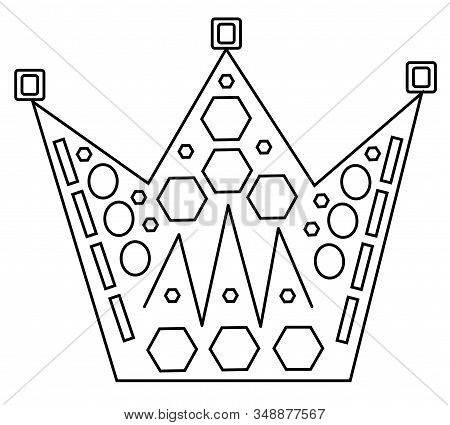 Beautiful King Crown. Hand Drawn Vector Stock Illustration.