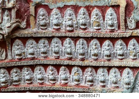 Buddha Statues In Yathaypyan Kawgungu Cave, Hpa An , Myanamar, Former Burma