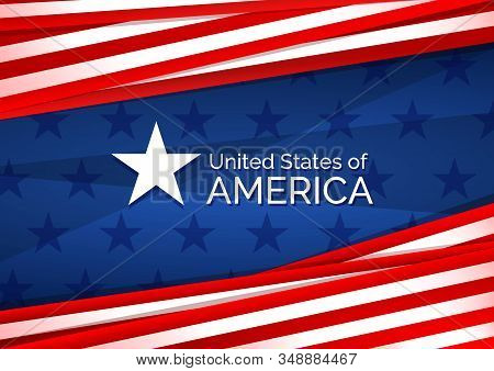 Star With Usa Flag Patriotic Concept Vector Illustration. United States Of America Flag Abstract Con
