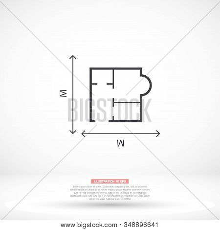 House Size Iconvector Icon , Lorem Ipsum Flat Design