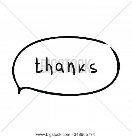 Speech Bubble Icon With Word Thanks On White Background Vector Illustration