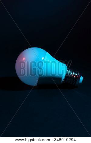 Smart Led Lamp, Economical And Durable With The Ability To Adjust Color And Brightness. Stock Photo