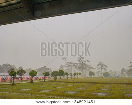 Campground On Phu Kradueng Mountain National Park In Loei City Thailand.phu Kradueng Mountain Nation