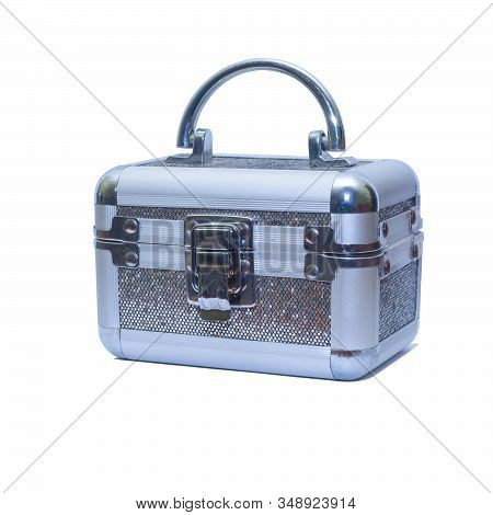 A Small Beautiful Chest For Storing Jewelry. Isolated On White Background For Projects And Design.