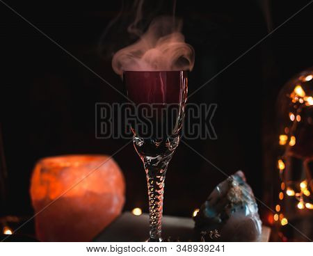 Magic Potion In A Glass. Magic And Wizardry Concept