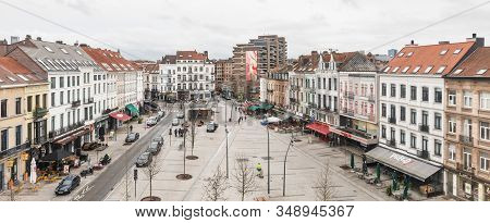 Brussels, Belgium - Jan 27, 2020: Place Jourdan In Brussels, Belgium