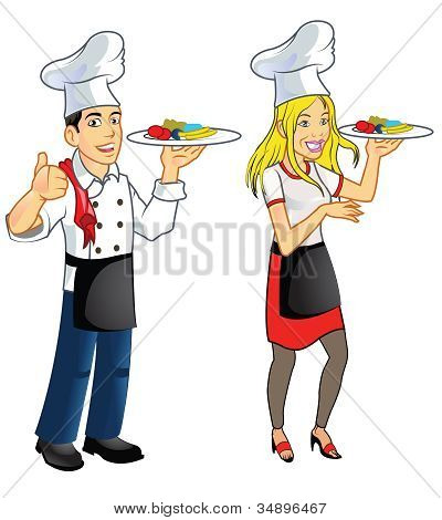 Ragazzo e ragazza Chef.eps