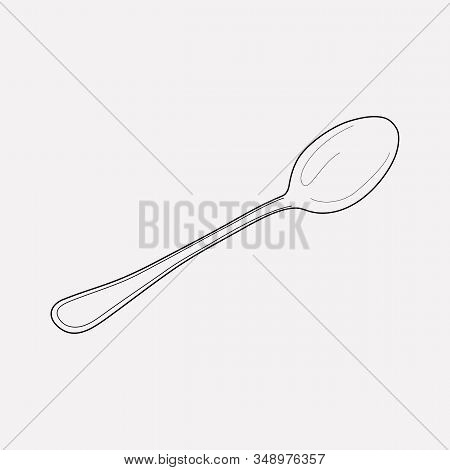Teaspoon Icon Line Element. Vector Illustration Of Teaspoon Icon Line Isolated On Clean Background F