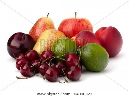 Fruit verscheidenheid geïsoleerd op witte achtergrond