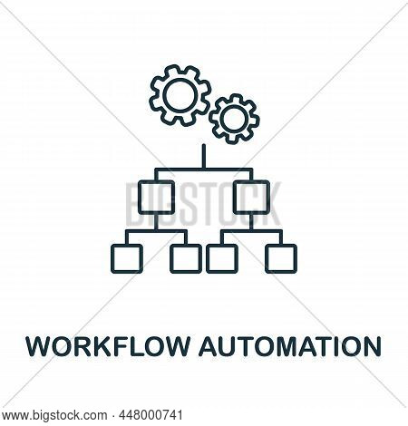 Workflow Automation Icon. Line Element From Production Management Collection. Linear Workflow Automa