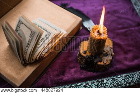 Ritual And Spell For Attracting Money, Pagan Magic And Fate Prediction, Work Of Witch, Occultism Con