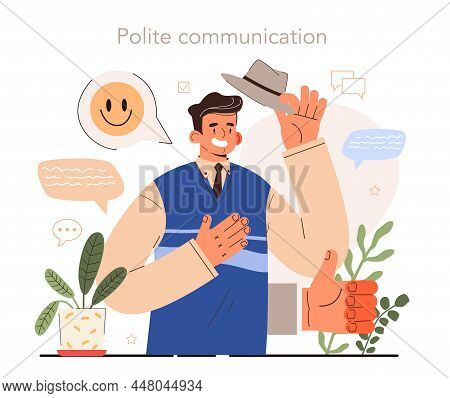 Soft Skills Concept. Business People Or Employee With Good Polite