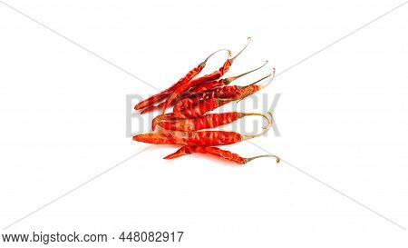 Isolated Dry Red Chill On White Background