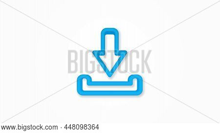 Download, Loading Shipment Realistic Icon. 3d Line Vector Illustration. Top View