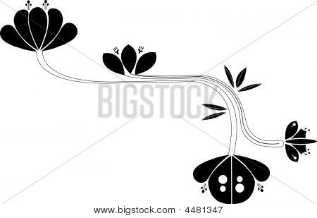 Gren med blomster