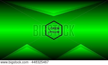 Bright Green Hexagon Technology Abstract Background. Perfect For Graphic Design Elements