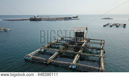 Farm Nursery Ornamental Fish Freshwater In Recirculating Aquaculture System Pond Square. Roof Of Hou