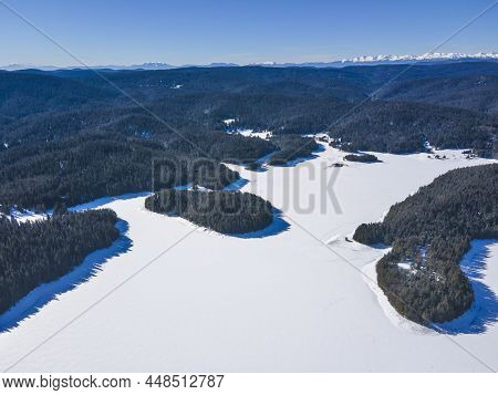 Aerial View Of Golyam Beglik Reservoir, Pazardzhik Region, Bulgaria