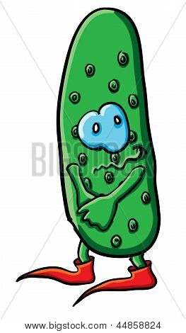 Cetriolo divertente Cartoon timido