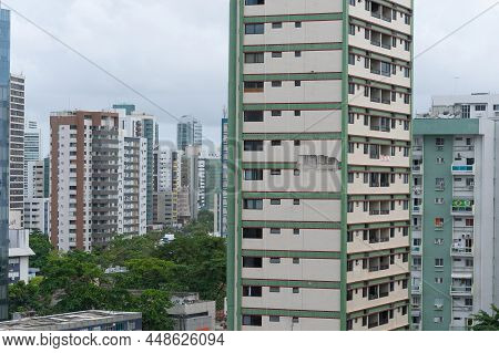 Recife, Pe, Brazil - October 14, 2021: View To The Buildings Of Boa Viagem Neighborhood.