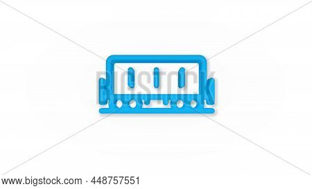Railway Container, Wagon Load Realistic Icon. 3d Line Vector Illustration. Top View