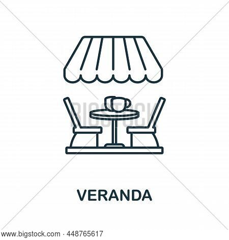 Veranda Icon. Line Element From Restaurant Collection. Linear Veranda Icon Sign For Web Design, Info