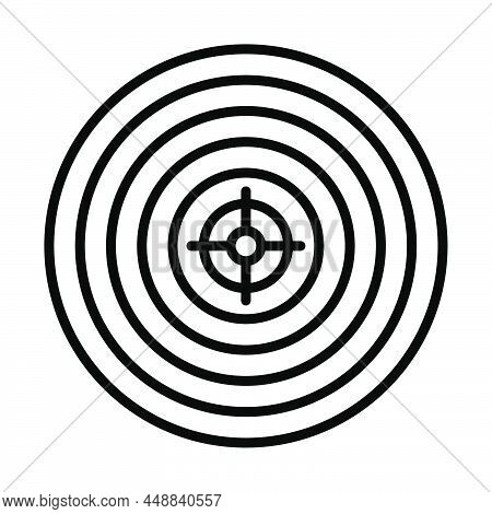 Target With Dart In Center Icon. Bold Outline Design With Editable Stroke Width. Vector Illustration