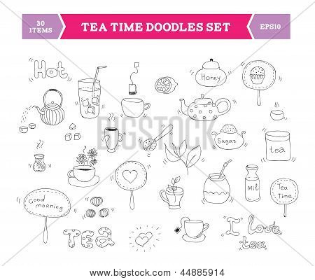 Tea Doodle Vector Elements