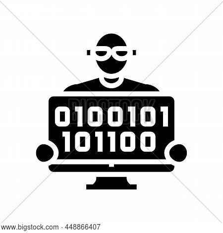Coder Programmer Business Glyph Icon Vector. Coder Programmer Business Sign. Isolated Contour Symbol
