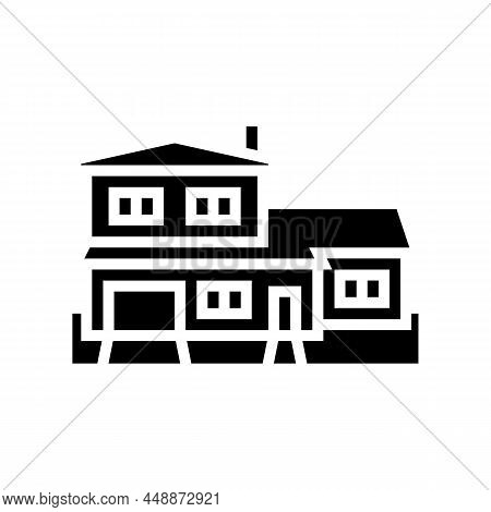 Split-level House Glyph Icon Vector. Split-level House Sign. Isolated Contour Symbol Black Illustrat