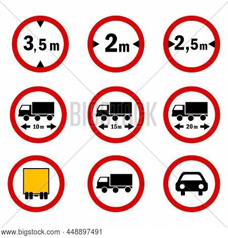 Prohibition Road Signs. Mandatory Road Signs. Traffic Laws. Vector Illustration. Stock Image.