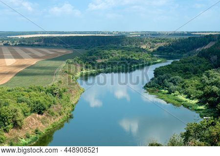The Tract Krivobor'ye The Steep Wooded Sandy Slopes Of The Don River. A Steep Sandy Cliff Overgrown 