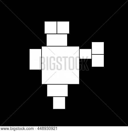 India Map Visual In Graphic Square Form. India Map Icon. India In Geometrical Form.