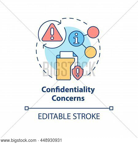 Confidentiality Concerns Concept Icon. Data Safety Issues. Ucaas Risks Abstract Idea Thin Line Illus