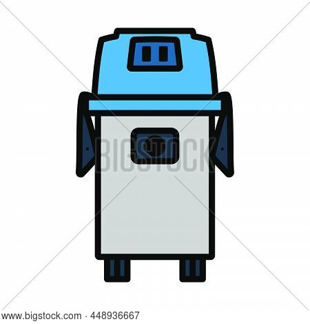 Vacuum Cleaner Icon. Editable Bold Outline With Color Fill Design. Vector Illustration.