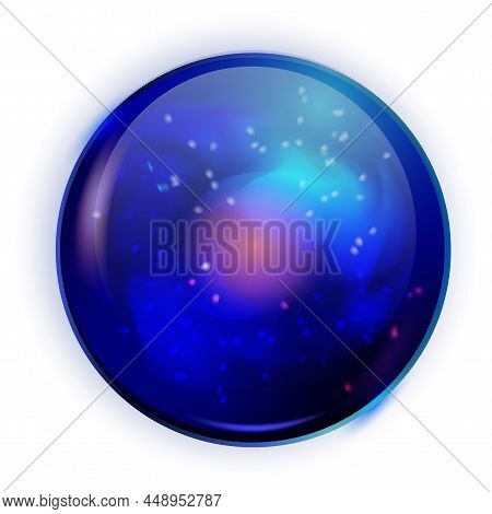 Fortuneteller Sphere. Mystical Glass Ball. Magic Orb Isolated On White Background