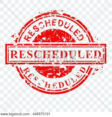 Circle Red Rectangle Rubber Stamp Effect, Rescheduled, Re-scheduled, At Transparent Effect Backgroun