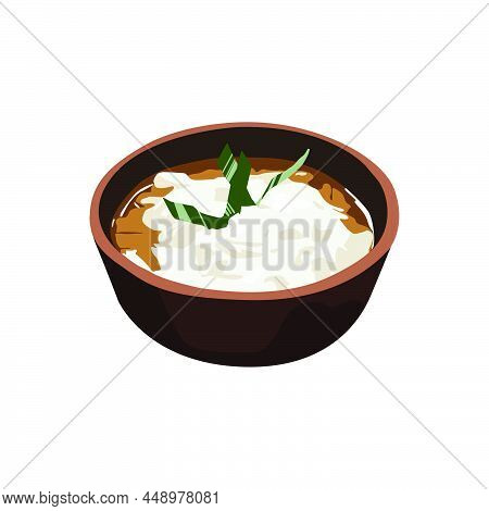 Bubur Sumsum Indonesian Food Design Vector For Print, Decoration, Element Design And Background
