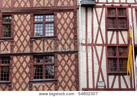 Half-timbered house in Tours Loire Valley France