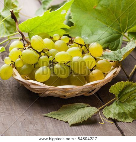 Grapes with leaves