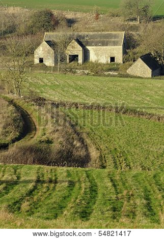 Abandoned Cotswold Stone Farm Buildings